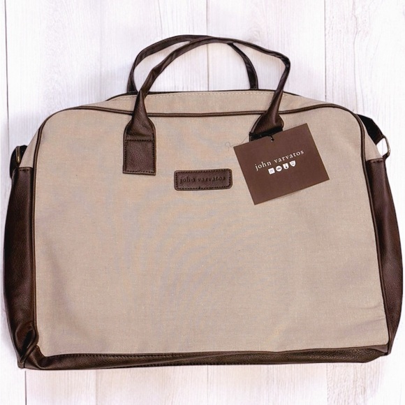 COPY - John Varvatos Duffel Weekend Bag Luggage Carry On Canvas Tote Shoulder S… - Picture 3 of 13